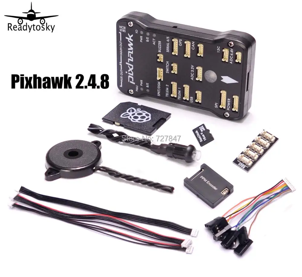 

Pixhawk PX4 Autopilot PIX 2.4.8 32Bit Flight Controller with PPM Safety Switch Buzzer 8G SD I2C Splitter Expand Module
