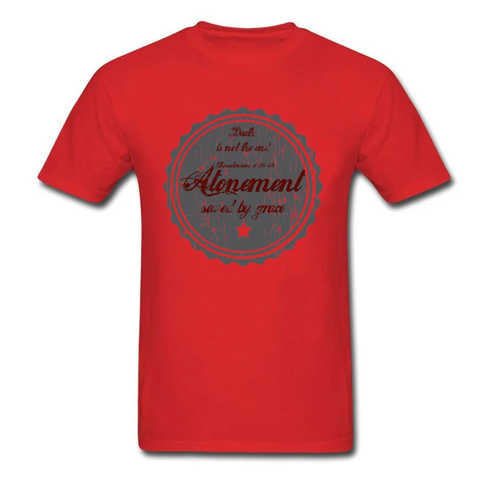 Men Funny Summer Tees Crewneck Lovers Day 100% Cotton T-shirts Crazy Short Sleeve Atonement Tops T Shirt Wholesale Atonement red