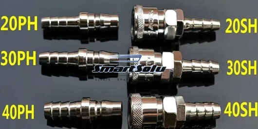 

free shipping Air Compressor Pneumatic Quick Coupler Connector Socket Fittings Set SH-40 PH-40 For 12mm ID Hose