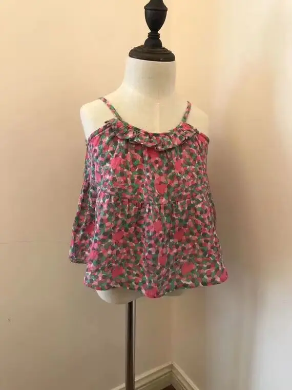 

Children Floral Chiffon Tops For Girls 2019 O- Neck Tees Summer Pullover Tops Girls Blouse Size 2-12T sale after 20 days
