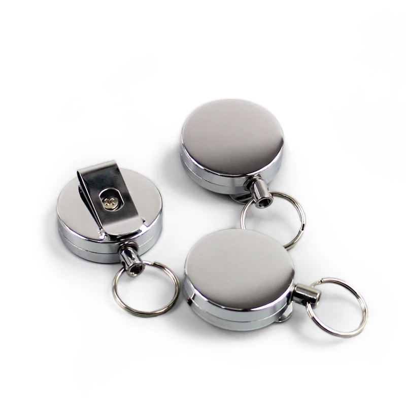 

1pc Metal Retractable Pull Key Ring ID Badge Lanyard Name Tag Card Holder Pull Key ID Name Card Badge Holder Key Chain Gifts