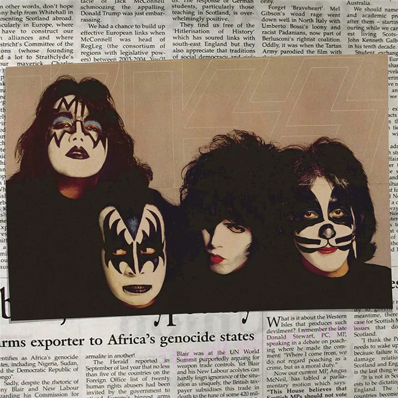 ВИНТАЖНЫЙ ПЛАКАТ Kiss band крафт ретро Европейская и американская музыкальная команда звезда классическая декоративная живопись Ретро плакат/6026 - Цвет: 20