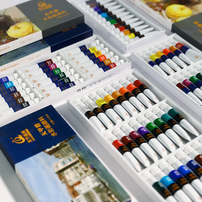 

Gouache Painting Set High Quality Transparent 5ML Gouache Pigment For Student Toolbox set white without formaldehyde 24colors