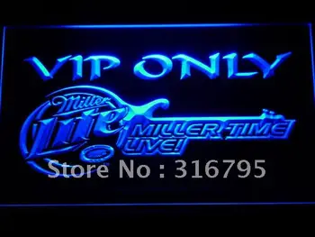 

408 Miller Time Live VIP Only Beer LED Neon Light Signs with On/Off Switch 20+ Colors 5 Sizes to choose