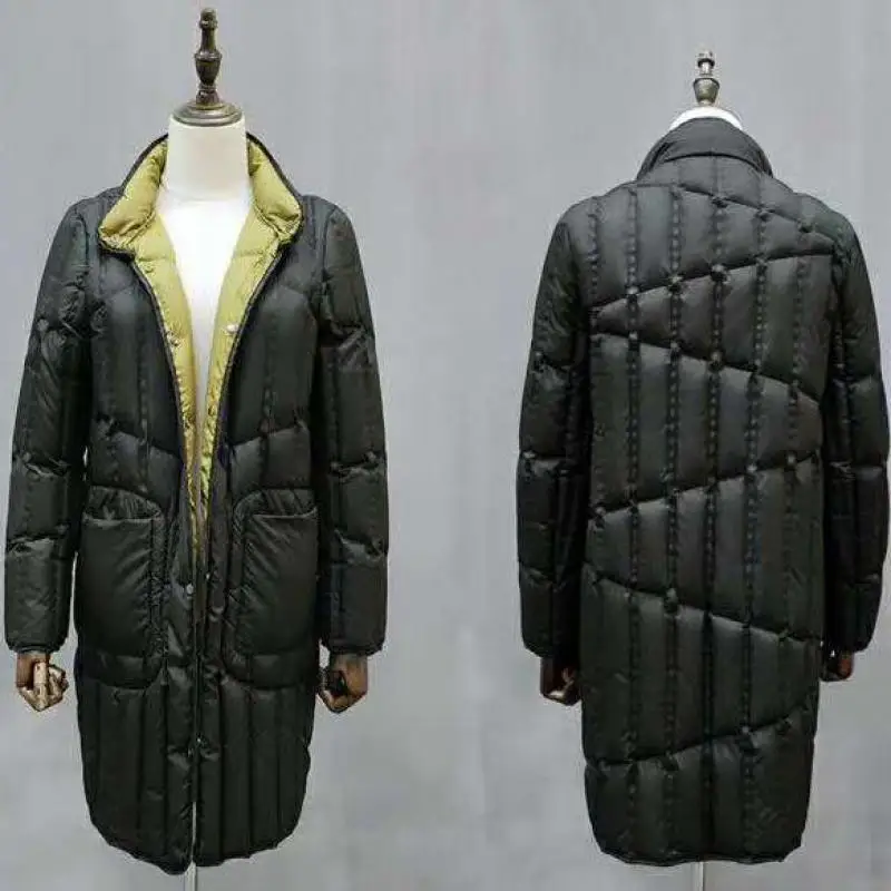 Fitaylor зимняя женская куртка-пуховик, ультра-светильник, двухсторонняя Женская парка, теплая зимняя верхняя одежда средней длины, повседневное пальто