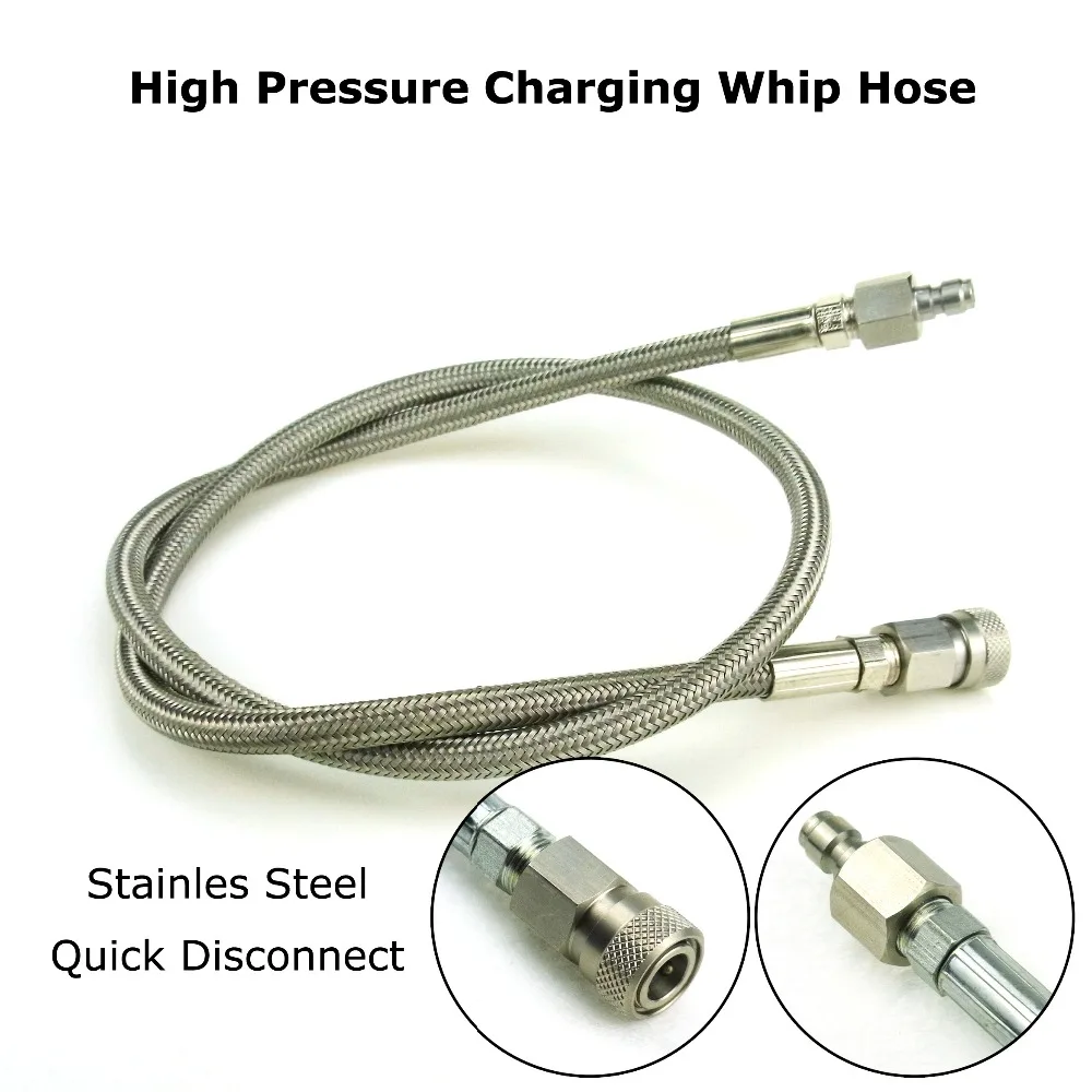 

New Paintball Air Gun Airsoft PCP air Rifle 36" Inch Stainless Steel braided Remote Fill Whip Hose Extension Charging Hose