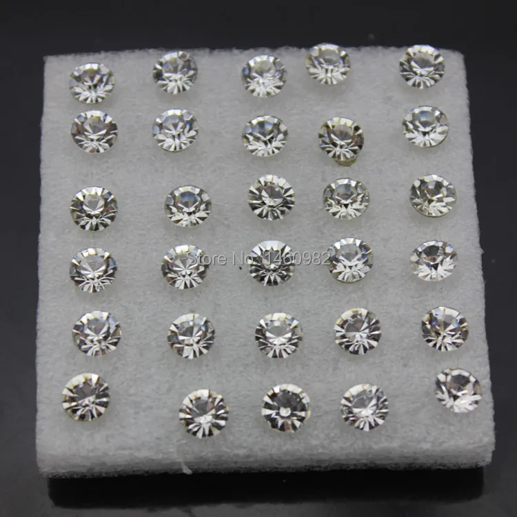 

SENHUA 20 pairs 6mm Fashion Girl Women's Imitation Diamonds Clear Crystal Rhinestone Stud Earrings Gift YE95
