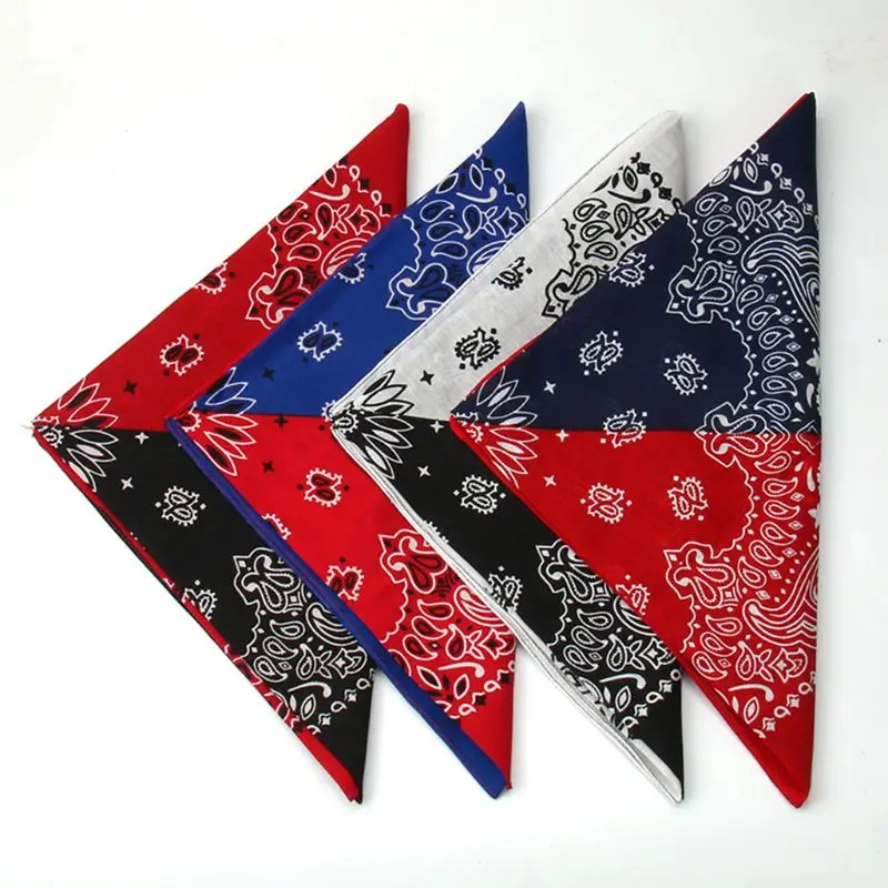 Богемский цветочный двойной цветной блок 50x50 см унисекс хлопковый Карманный квадратный шарф повязка Бандана Хип-хоп браслет на шею галстук