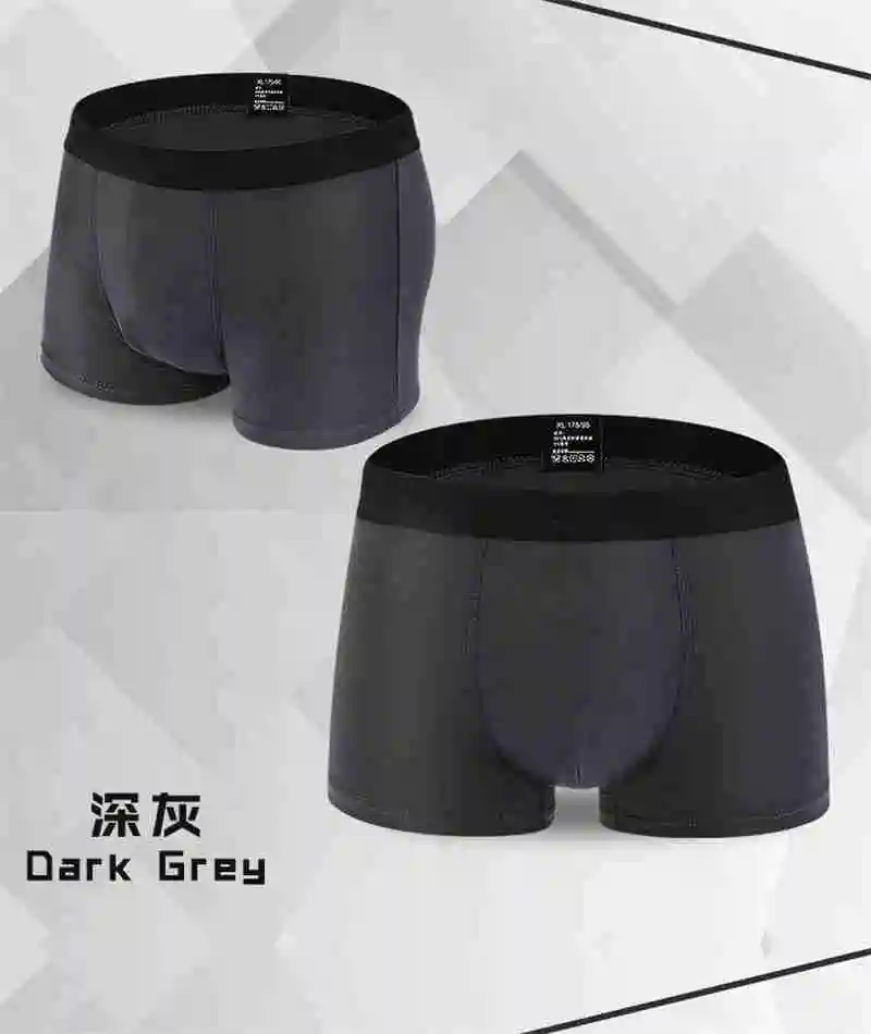 Men's Underwear Men Cotton Boxers Shorts Solid Color Sexy Male Soft Breathable Middle-waisted Panties Underpants  4pcslot  L-4XL (22)