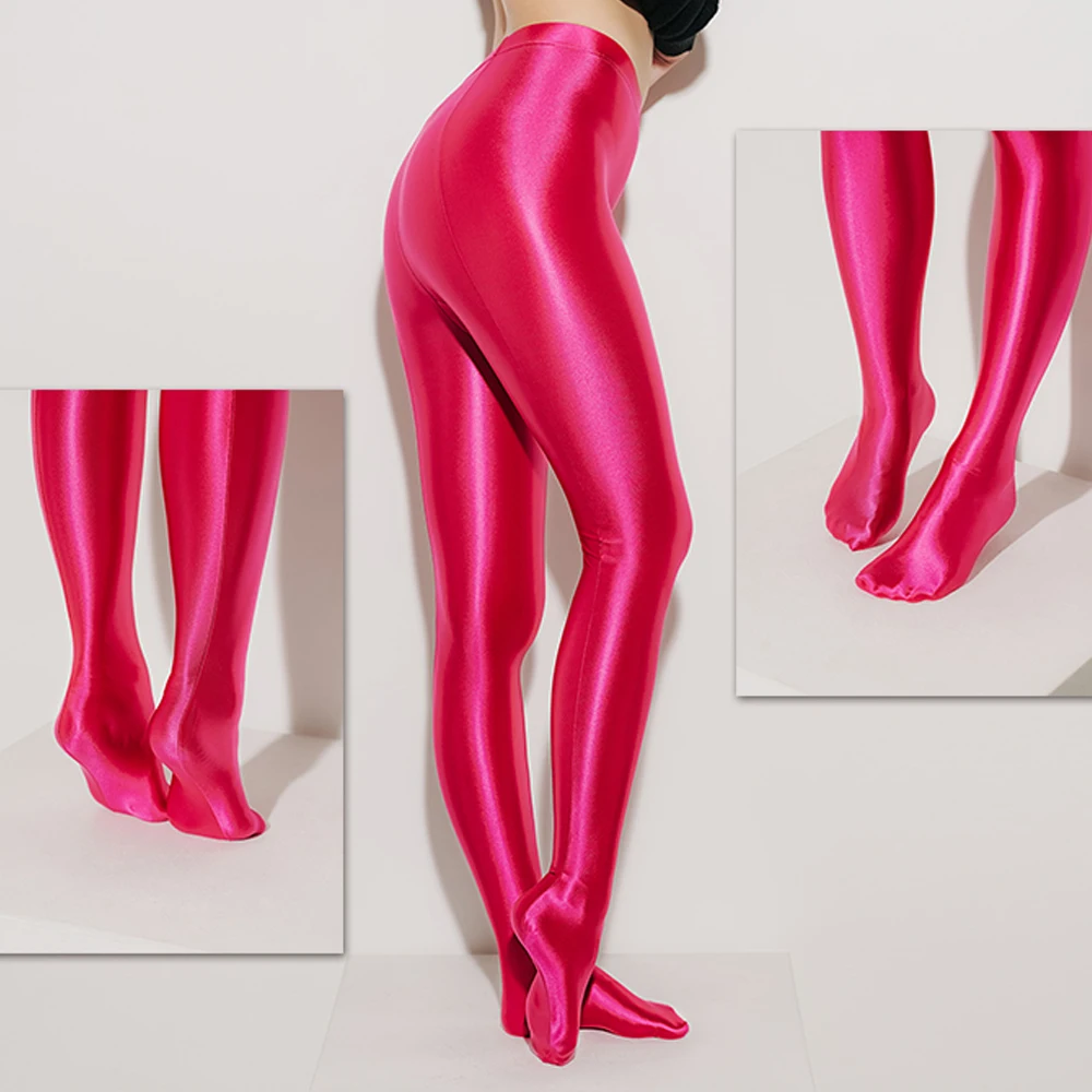 DROZENO сатин BRILLANT непрозрачные Collants Brillant мокрого вида Collants сексуальный Bas brillant De Mode Japonais Mince Taille Haute