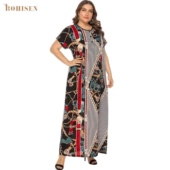 

BOHISEN Plus Size Dashiki African Maxi Dresses For Women Skirts Party Formal Dress African Print Short Sleeve Femme Clothes