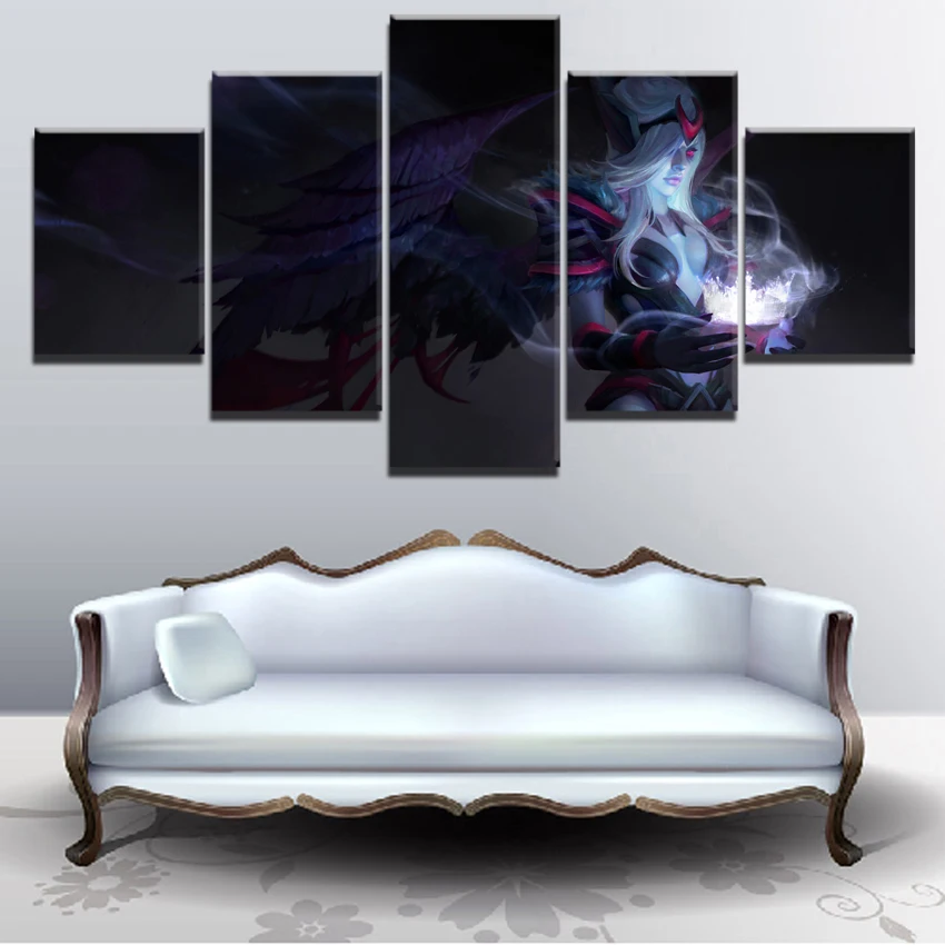 Home Decoration Canvas Painting 5 Pieces DotA 2 Game Pictures Wall Art Prints Creative Modular Artw
