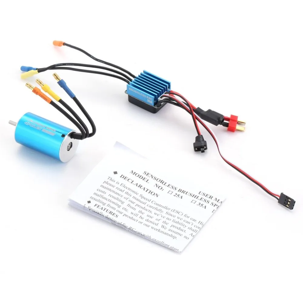 

Professional 2845 3100KV Sensorless Brushless Motor &35A Brushless ESC Electric Speed Controller for 1/14 1/16 1/18 RC Car Truck