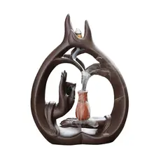 Курильница для благовоний горелка ручной работы керамический обратный поток конусные палочки ладан подсвечник, декоративные изделия ладан горелка wierook водяной вал