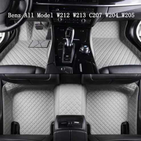 

High Qualit Car Leather Floor Mats Fits For Benz All Model W212 W213 C207 W204 W205 Free shipping