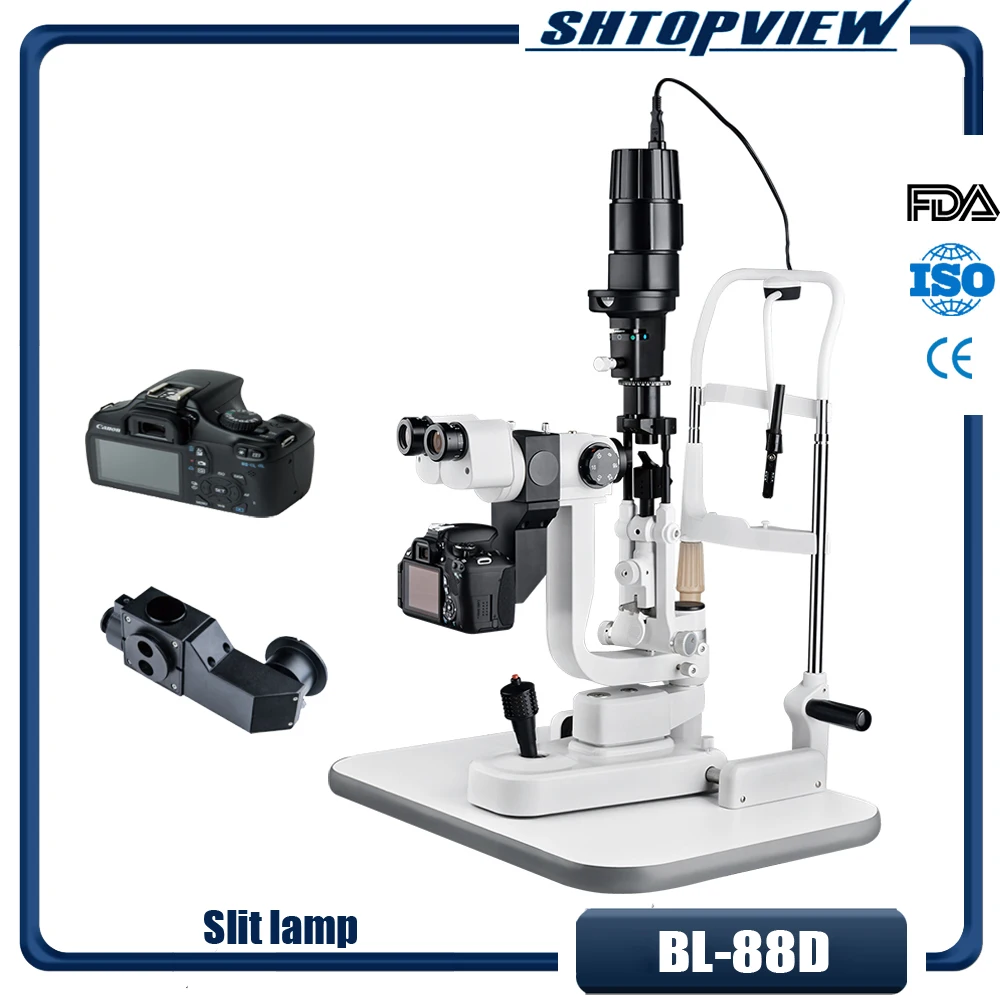 BL-88D 5 увеличение щелевая лампа Микроскоп добавить луч разделитель камеры DLR адаптер пациента программного обеспечения моторизованный стол