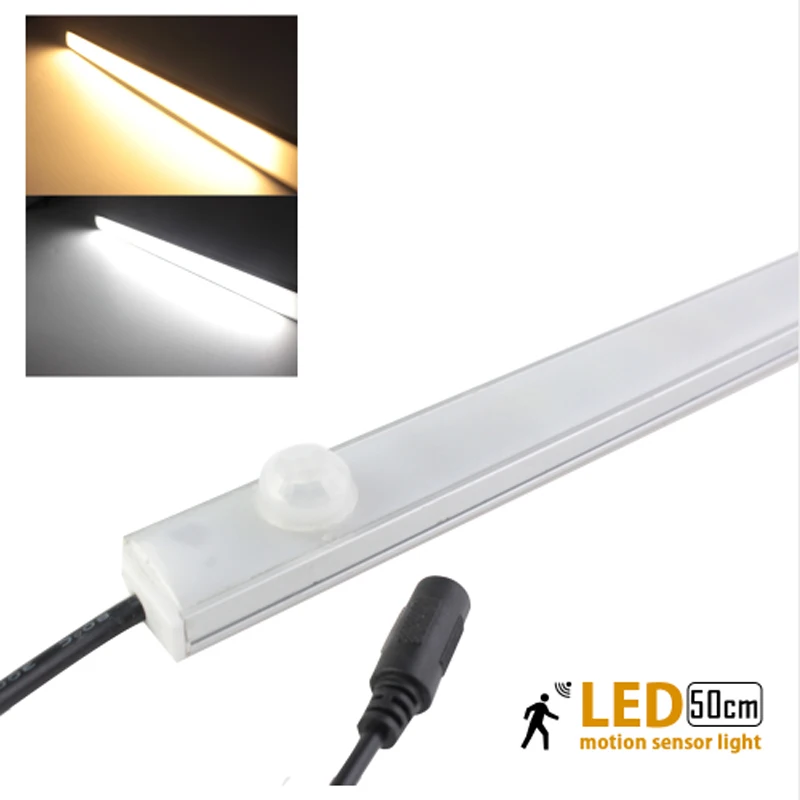 50 cm 10 W الجسم الأشعة تحت الحمراء PIR Led motion مصباح لجهاز الاستشعار ل تحت خزائن المطبخ أضواء 12 V خزانة خزانة غرفة نوم