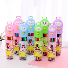 Coloffice мультфильм изменение лица Фломастеры 12 цветов/24 цвета набор художественный знак ручка кисть для рисования принадлежности для рисования подарок для детей 1 шт