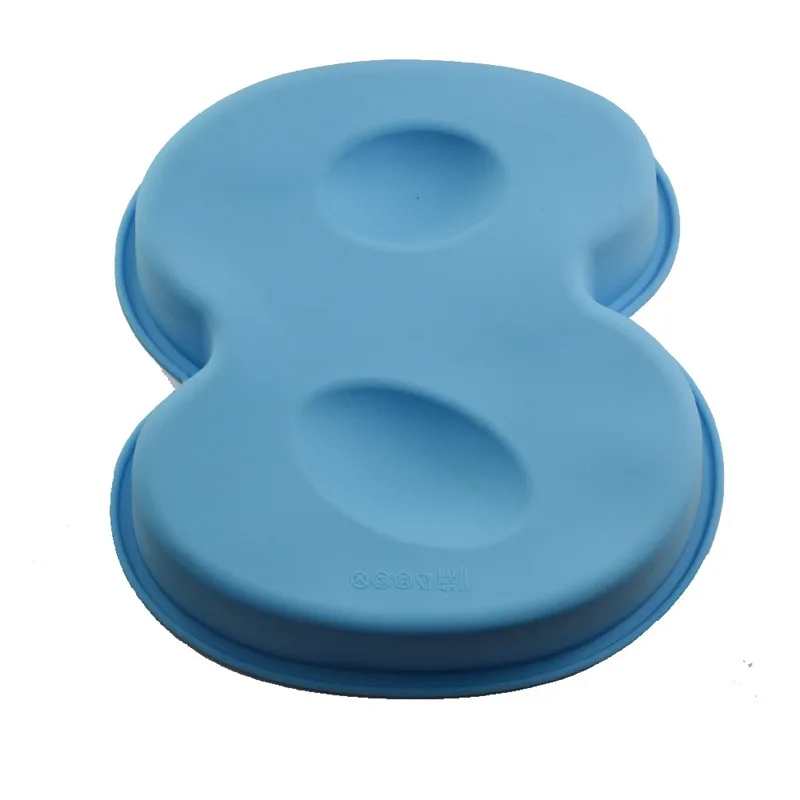 100% Food Grade Large Non-stick Silicone Jersey Number 8 Cake Mold Pan DIY Baking Tin Birthday Wedding Anniversary 8th Cake Mould6