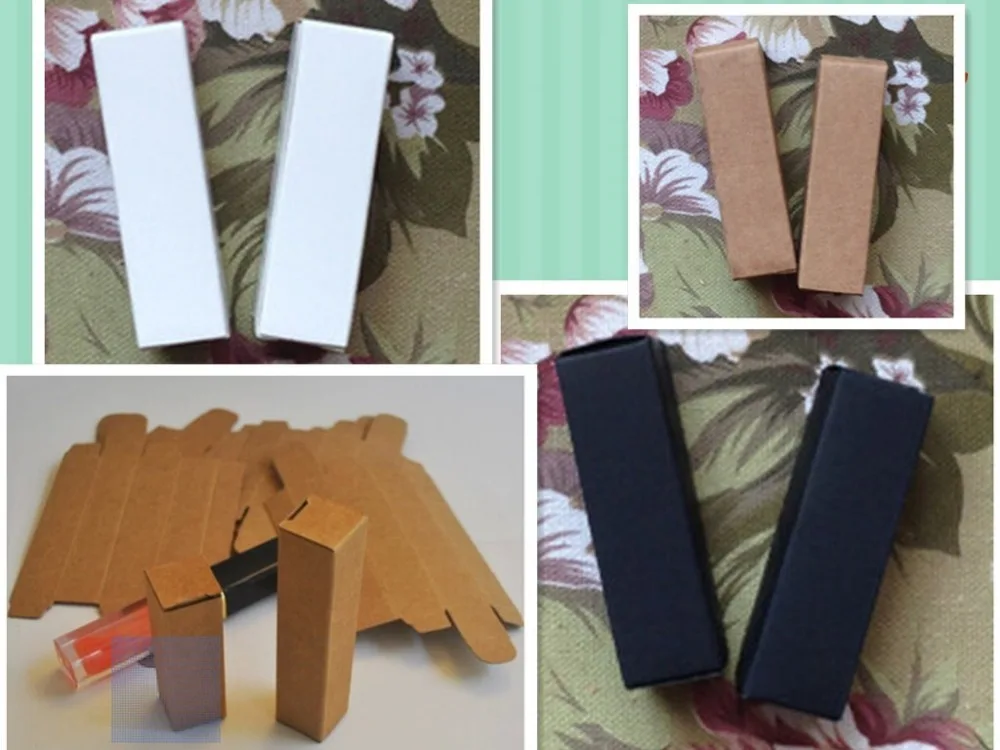 

Lot of 100pcs GIFT BOX 2*2*8.5cm KRAFT BLACK WHITE DIY LIP BALM INHALER SPRAYER TWIST PEN LIPSTICK PAPER WRAP EMPTY PACKING