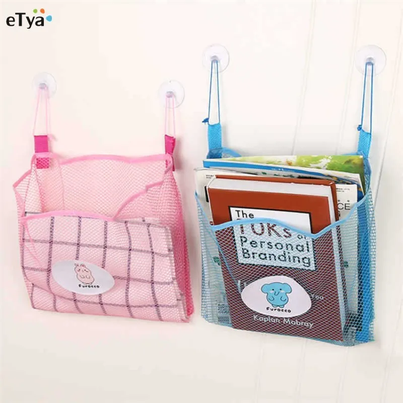 

Bathroom hanging bag double mesh sucker net wall multi-purpose receive bag sundries storage bag Kitchen Door Kids Toy Organizer