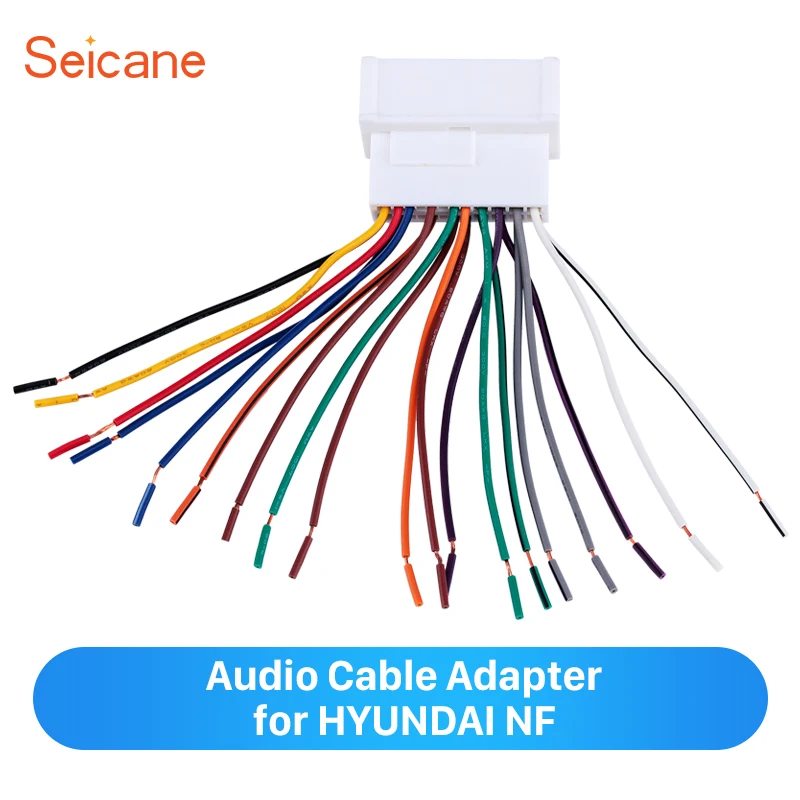 Seicane White Color Audio Cable Plug Adapter for HYUNDAI NF/SantaFe/Accent/Kia Carens/Sedona/Optima/Rio Vehicle Refitting | Автомобили и