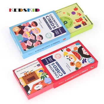 

children literacy card pocket circle book Color shape English words Cognition early childhood cognitive