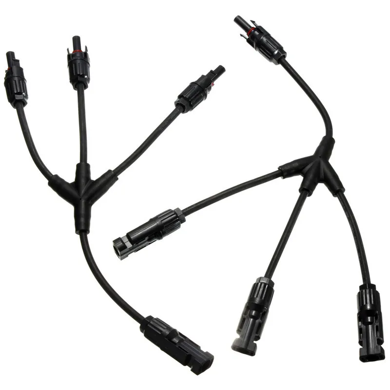 

Solar Photovoltaic Panel Adaptor Cable Connector 3 Branch Y Type Four Way Plug Parallel Connection of Battery Plate Assembly