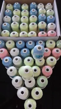 

Free shipping!! hot selling 50pcs glow in the dark thread with 5 popular colors 1000m/cone home machine embroidery thread