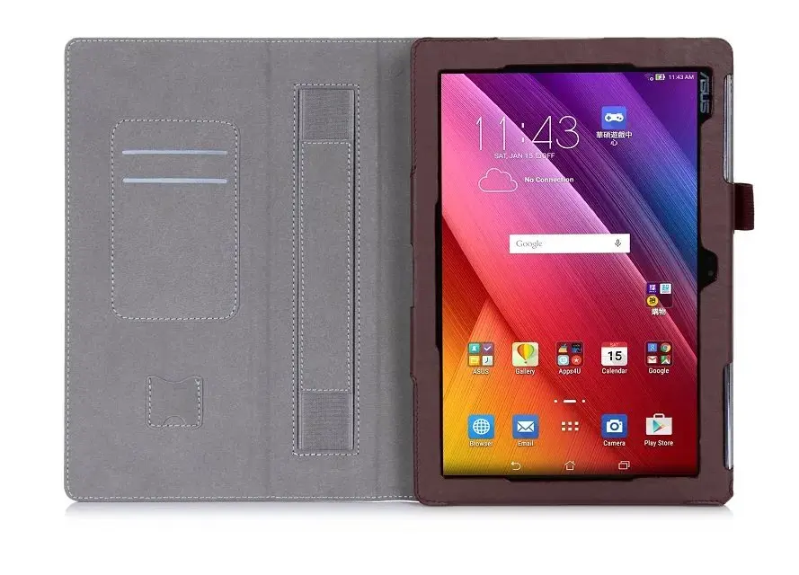 Роскошные Коровьей Ремешок Кожаный PU Case Обложка Слот Для Карты Стенд для ASUS ZenPad 10