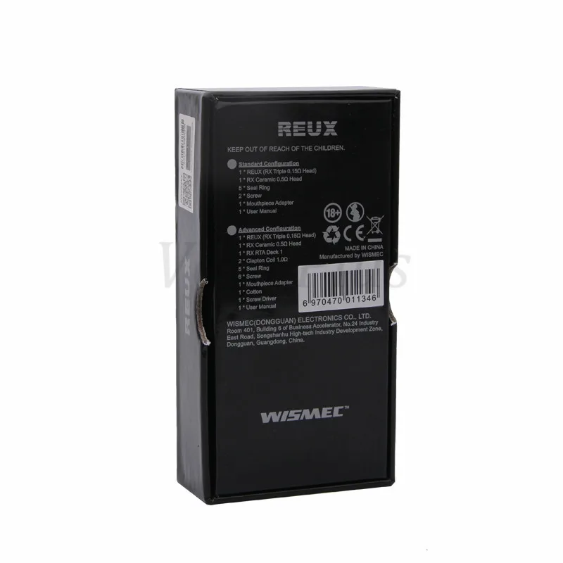 Wismec REUX Tank 6ml E Cigarette Atomizer Reux simple kit and Reux complete kit matches Wismec RX300 BOX MOD Vaporizer