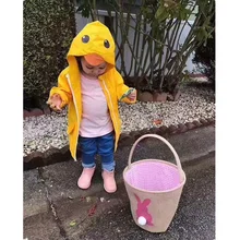 Kids Baby Coat Cartoon Animal Design Solid Yellow Colour Hooded Jacket Outerwear Windbreaker Raincoat Autumn Boys Girls Jacket
