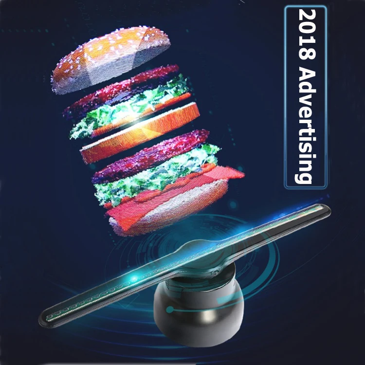 

LED Advertising Upgraded 42cm/16.54" 3D Holographic Projector Display Fan Portable LED Unique Hologram Player Projector