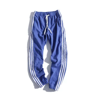 Уличная бегунов pantalon homme хип хоп брюки для девочек для мужчин в полоску мужские теплые брюки S трек эстетическое ropa hombre повседн - Цвет: bright blue