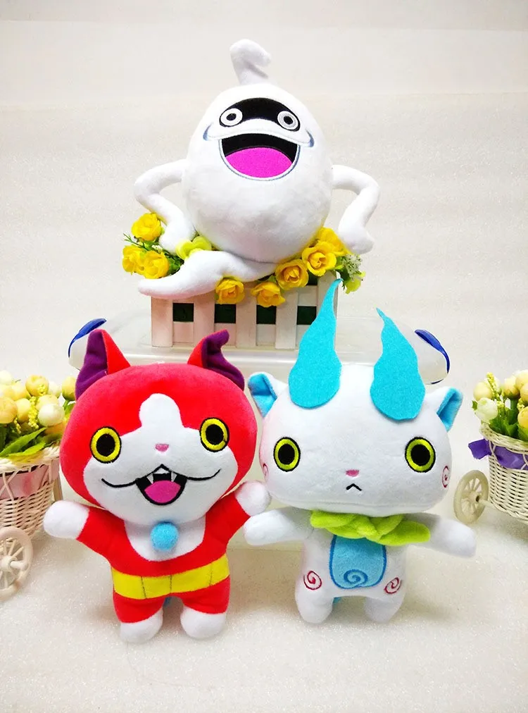 Новый Йо-Кай 2016 Kawaii Yokai Watch кукла Рисунок 20 см Jibanyan Komasan и шепотом Екай плюшевые игрушки куклы