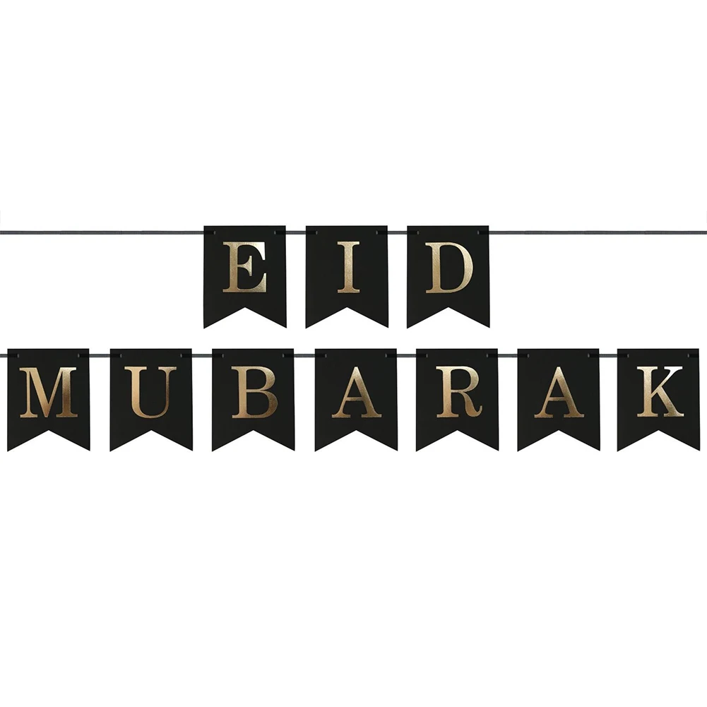 

1 SET Eid Mubarak Banner Glitter Festival Bunting Muslim Mubarak Decoration Ramadan Supplies