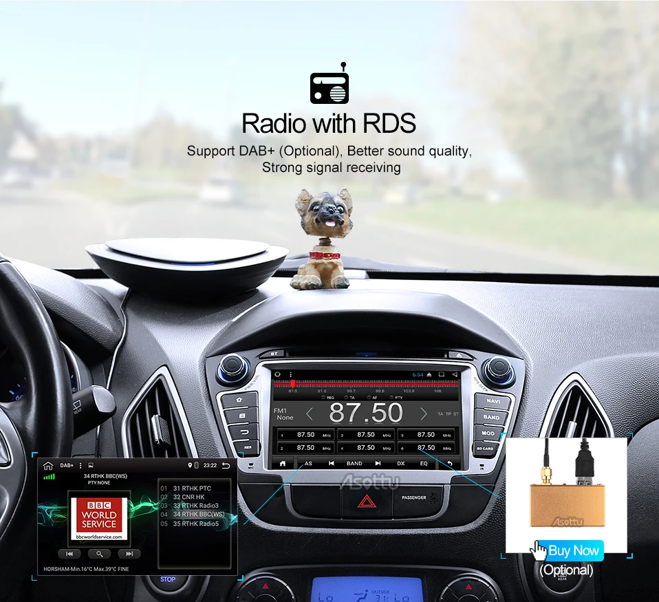 Discount Asottu ZIX357060 Android 7.1 2G+32G for Hyundai IX35 Tucson 2011 2012 2013 gps navigation 2 din car dvd player gps radio stereo 11