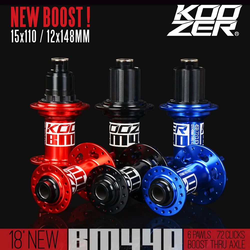 

KOOZER BM440 MTB Mountain Bike BOOST Hubs 32h Hole Disc Bearing Hub Front Rear 6 Bolt 15*110 12*148mm Thru