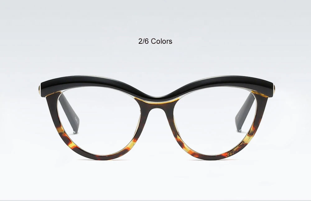 VEGA New Fashion CatEye Glasses Frame Ladies Women Eyeglasses Frames Women Cat Eye Brand Design Clear Lenses Black Leopard 214 (8)