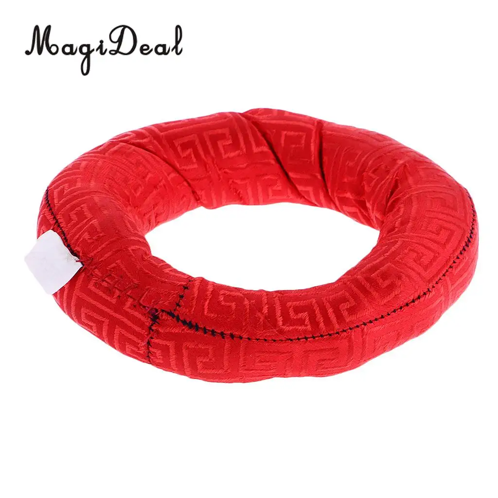 Random 1 Piece Round Silk Tibetan Singing Bowl Ring Cushion for Dharma -10cm