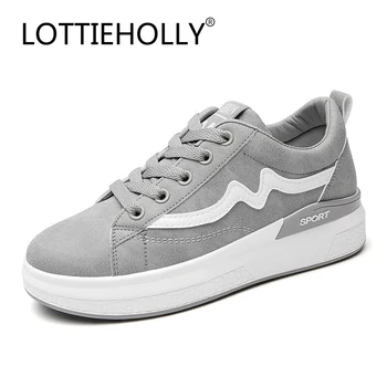 

LOTTIEHOLLY Brand New Women Casual Shoes Round Toe Lace up Flats Shoes Women Classics Style Comfort Sporty Shoes #WOS1804