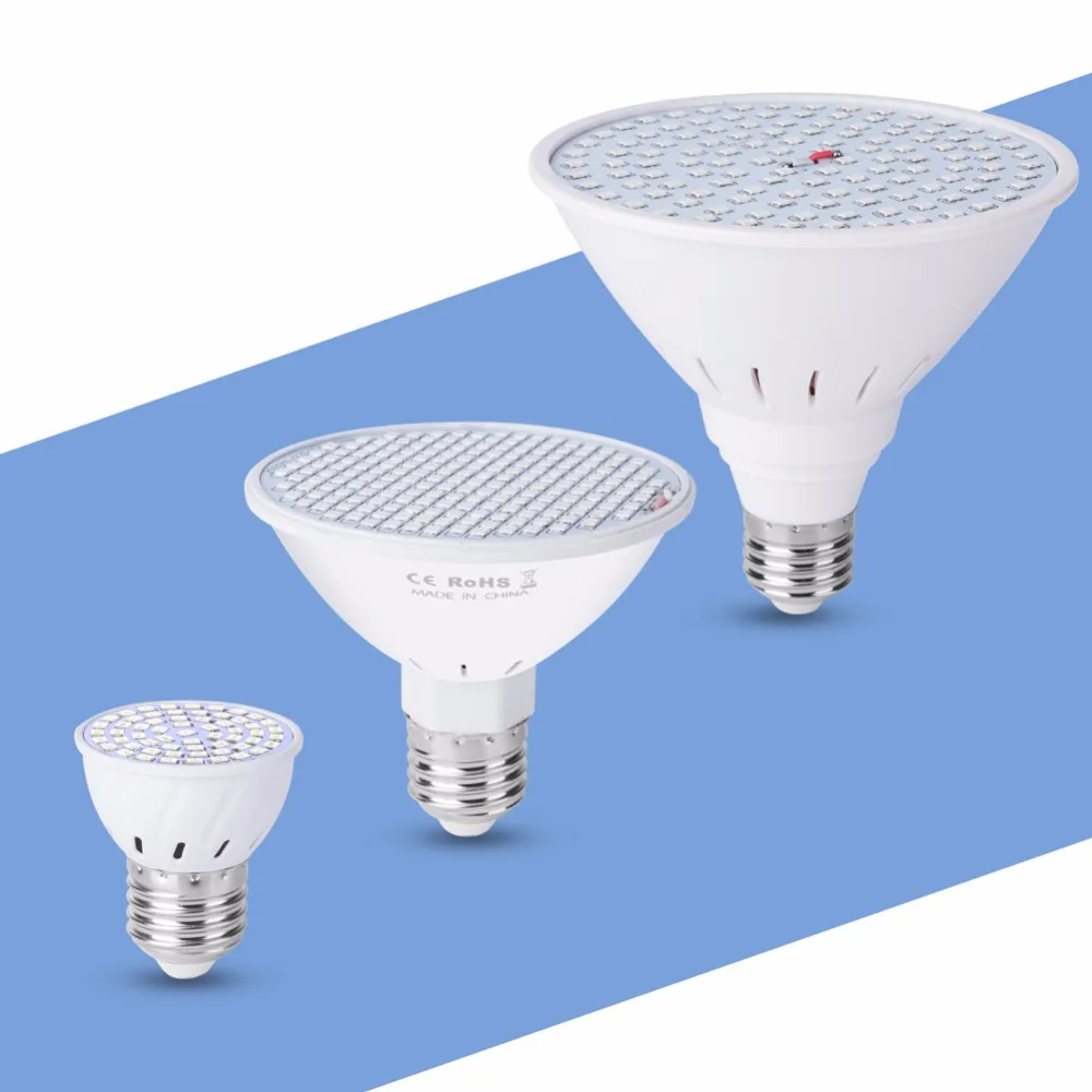 

Plant Led Grow Light E27 Plant Lamp Led Full Spectrum 220V Plants Seeds Flower 60 126 200leds Indoor Grow Tent 110V hydroponics