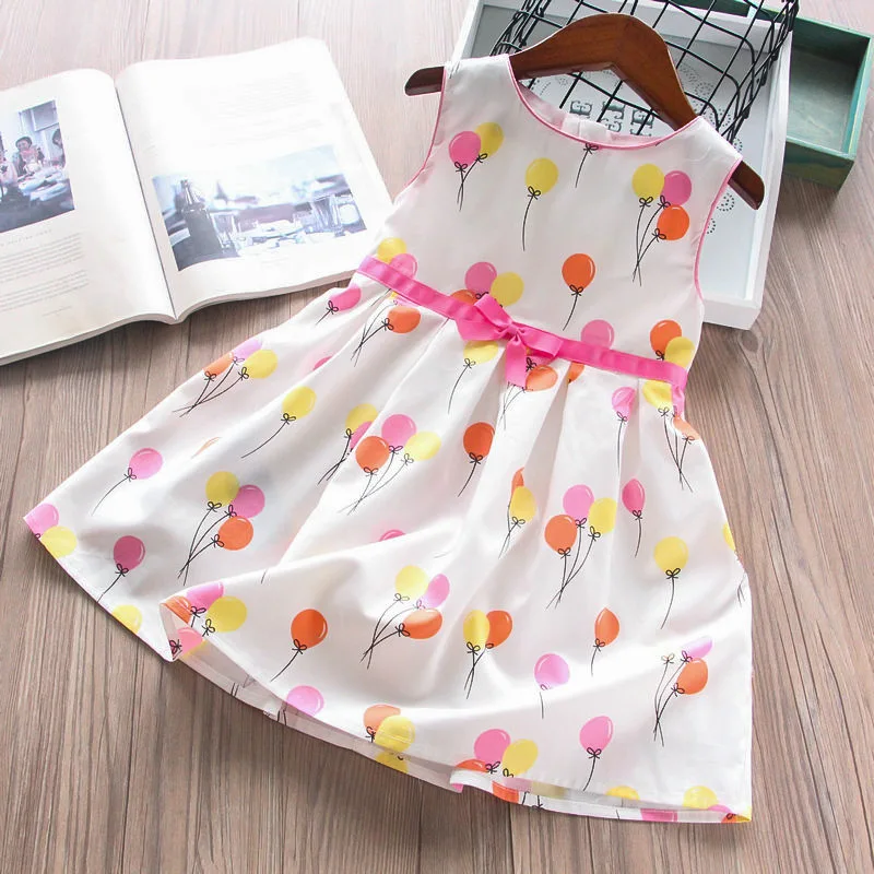 

Toddler Girl Balloon Party Party Dress Cotton Kids Fashion Wholesale Lots Bulk Clothes Baby Girl Summer Princess Clothing White