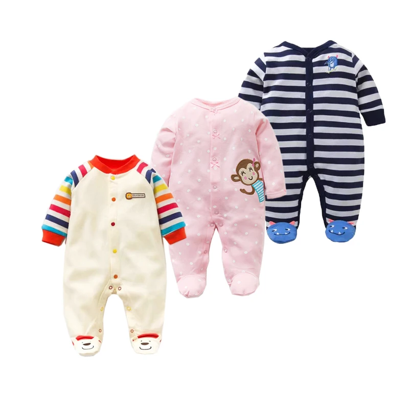 Весна-осень, детские пижамы и одежда для сна, комбинезон для новорожденных девочек, одежда для маленьких мальчиков, хлопковый комбинезон для младенцев, детские комбинезоны