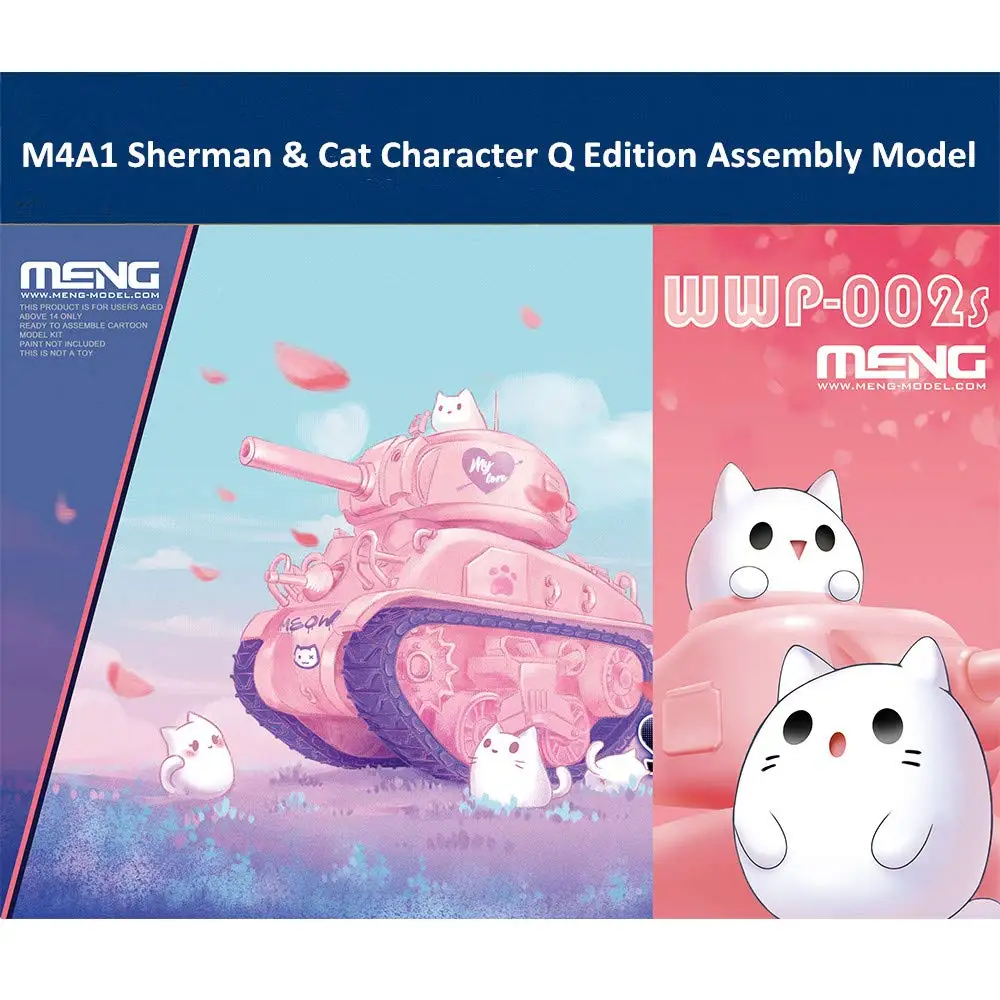 Набор для сборки моделей Meng Pinky World War Toons-M4A1 Sherman с котом | Игрушки и хобби