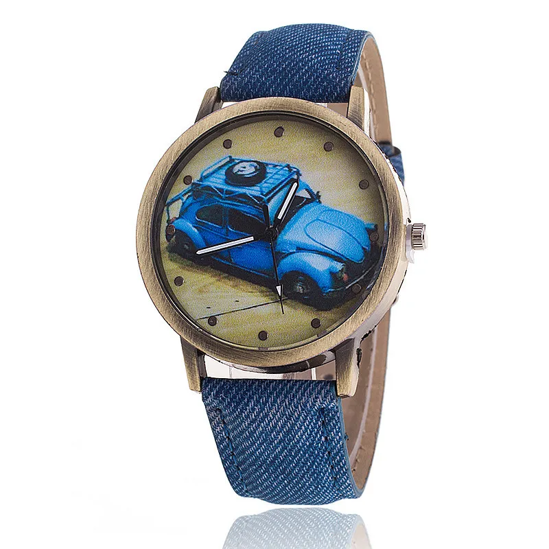 

Hot Sale Fashion Brand Quartz Watches car Pattern Cartoon Watch Women Casual Vintage Leather Girls Kids Wristwatches gifts Clock