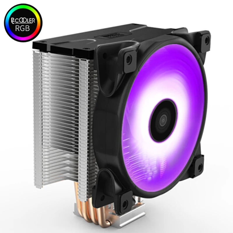 Pccooler X4 4 тепловая трубка кулер для процессора 12 см RGB 4pin вентилятор для Intel 1155 1156 AMD AM4 радиатор охлаждения процессора 120 мм тихий вентилятор для ПК