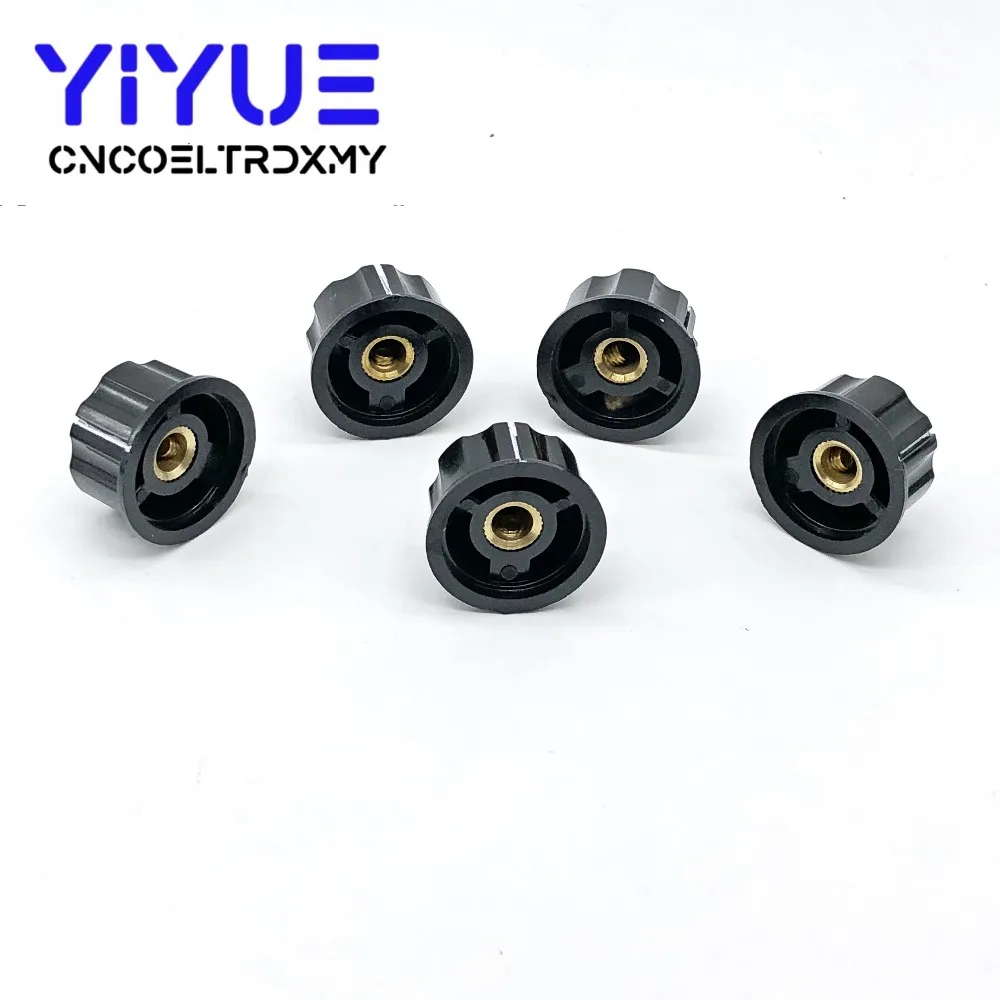 5pcs MF-A03 Potentiometer Knob Cap 6mm Shaft Hole Dia Rotary Switch Bakelite Knob for WHT118 WX050 (2)