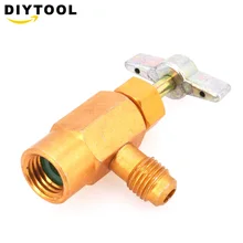 1 шт. Mayitr AC R134a хладагента латунный кран бутылка может распределяя 1/" ACME резьбовой клапан M16 нить для 1/4 SAE трубки охлаждения