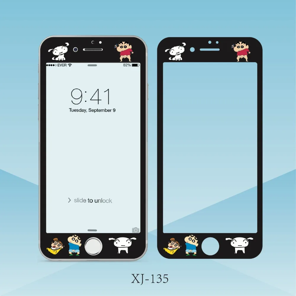 

Cute Crayon Shin-chan Color Tempered Glass Film For iPhone 6 6S Plus Glass Film For iPhone 7 8 Plus Screen Protector Full Cover